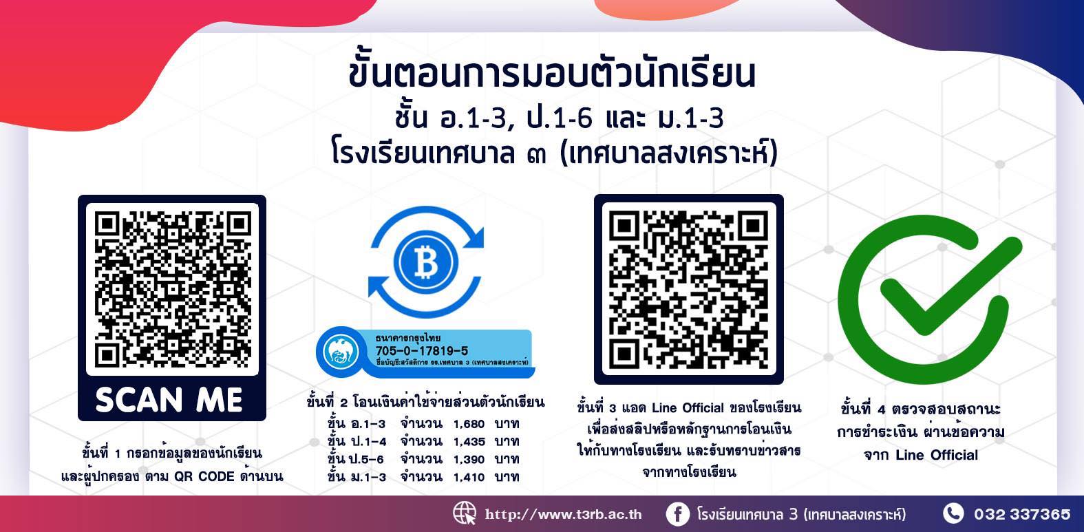 ประกาศ รายงานตัวและมอบตัวนักเรียน